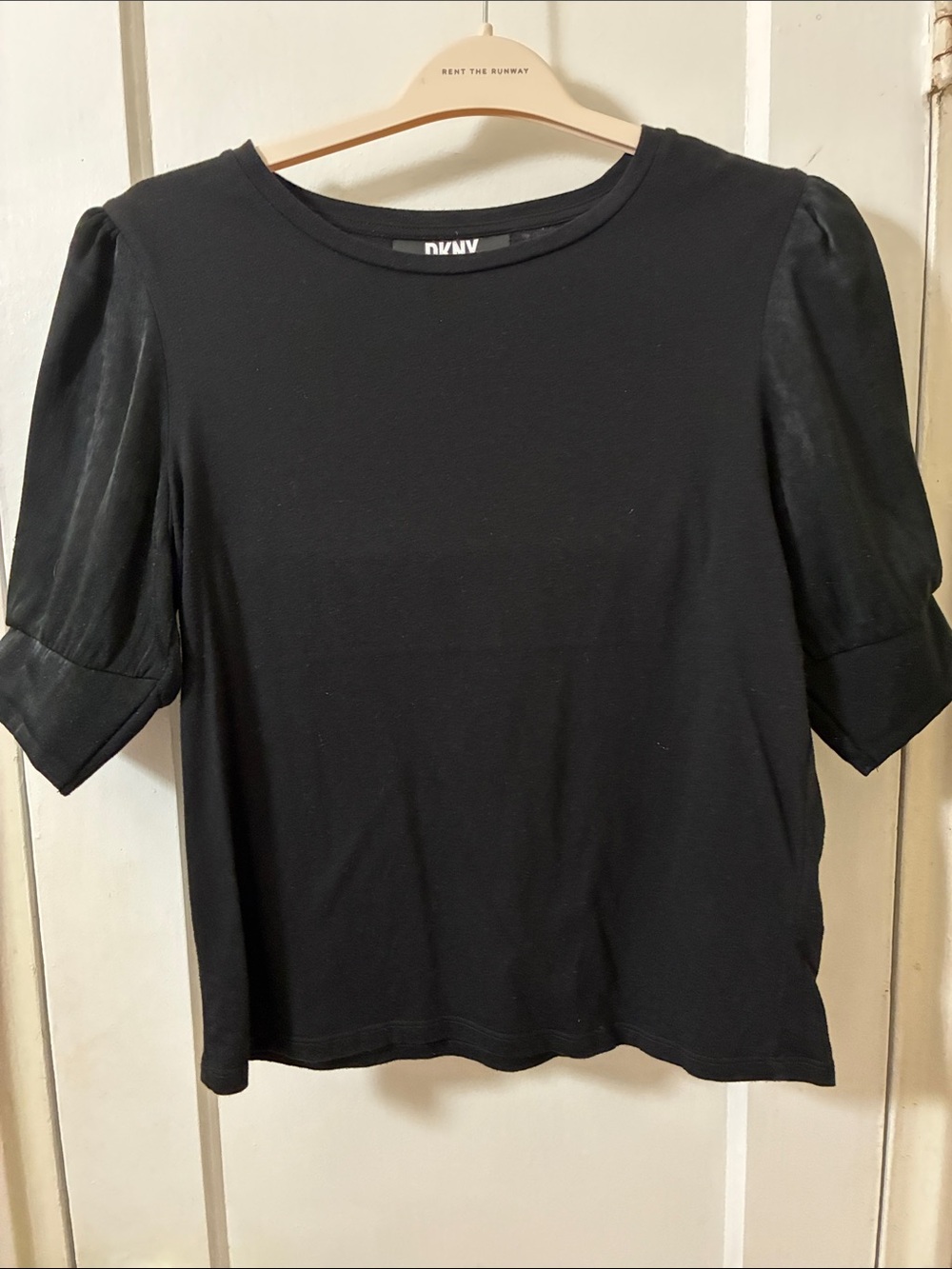 DKNY Black Puff-Sleeve Blouse
